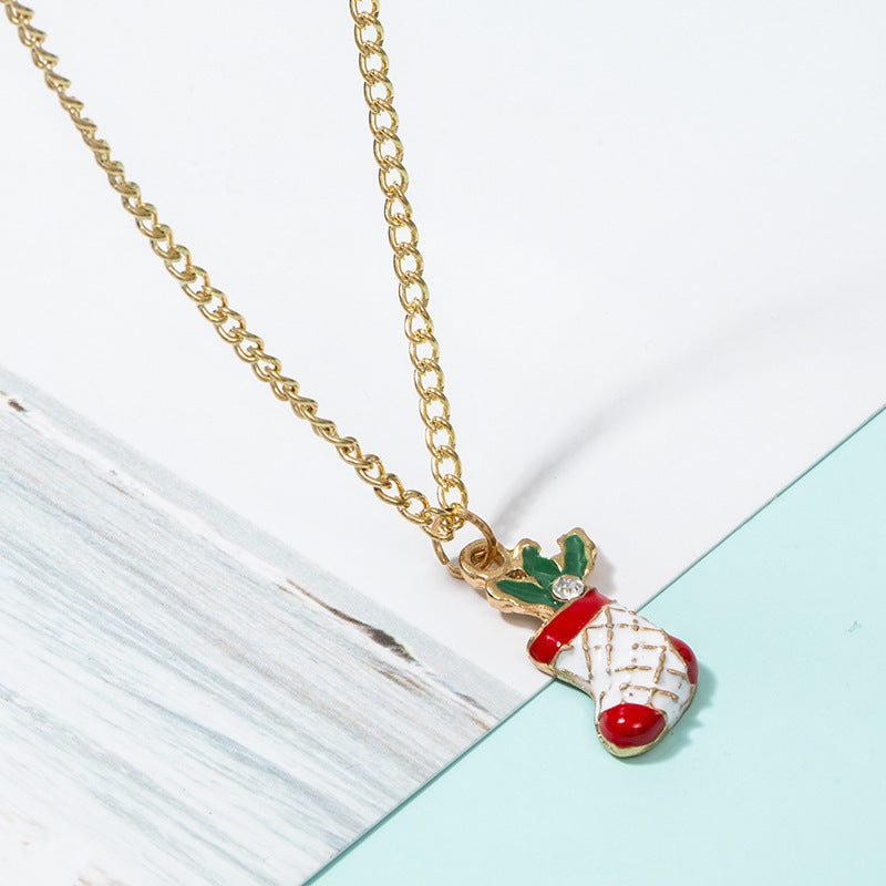 Christmas Boots Necklace Earrings Set