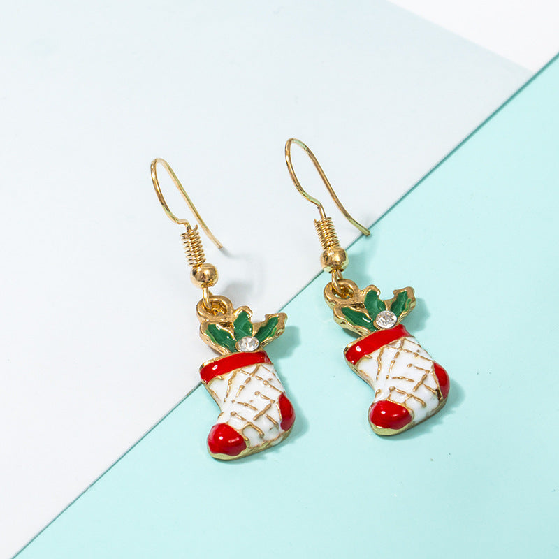 Christmas Boots Necklace Earrings Set