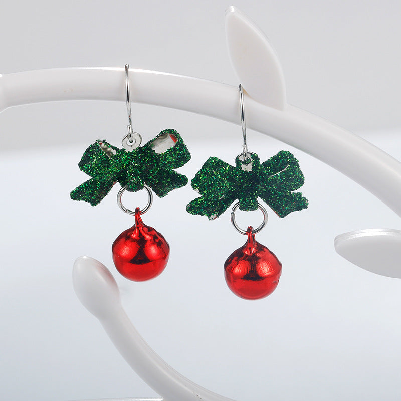 Christmas Bow Bell Earrings
