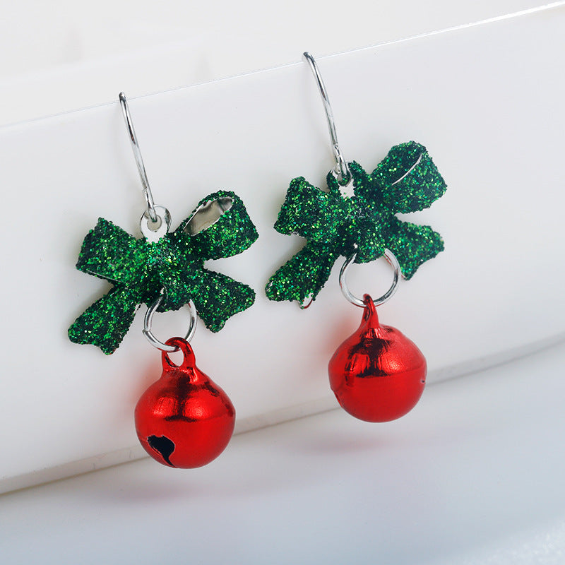 Christmas Bow Bell Earrings