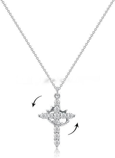 Cross Crown Zircon Clavicle Chain Necklace