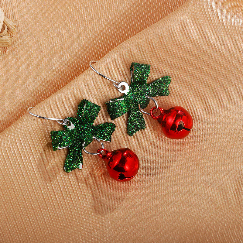 Christmas Bow Bell Earrings