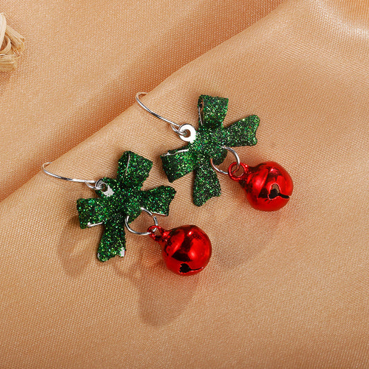 Christmas Bow Bell Earrings