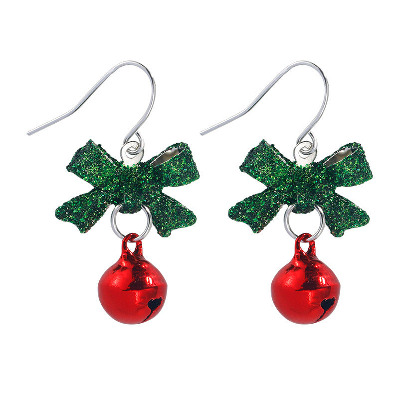 Christmas Bow Bell Earrings