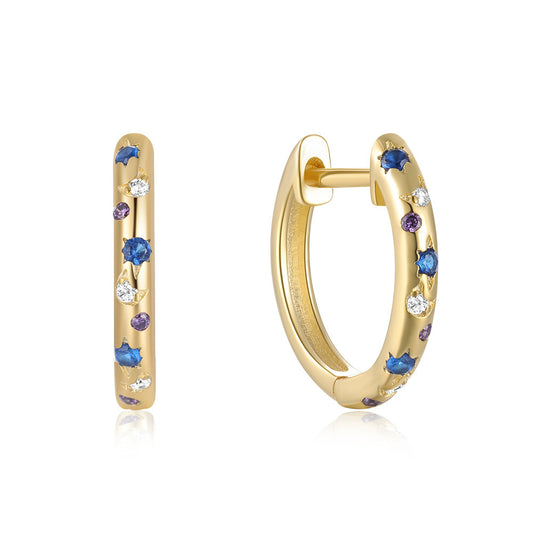 S925 Sterling Silver Women's Fashion Ins Style Star And Moon Earrings