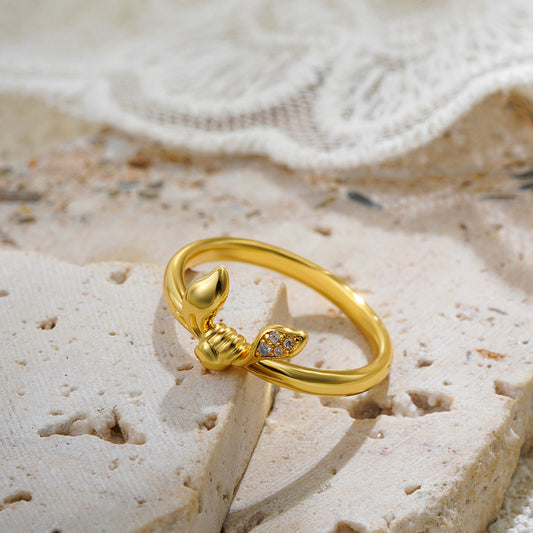Women's Personalized Zircon Knotted Bow Ring