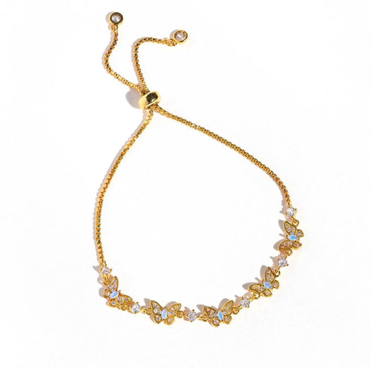 Real Gold Plating Adjustable Pull Bracelet For Women