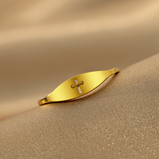 Stainless Steel Gothic Cross Ring For Women