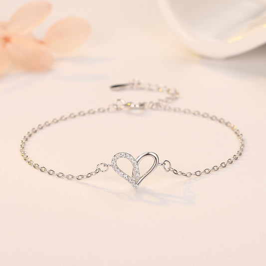 Sterling Silver Simple Love Bracelet For Women